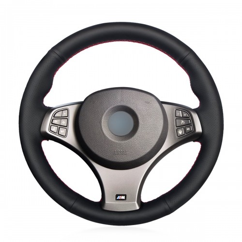 Loncky Auto Custom Fit OEM Black Genuine Leather Car Steering Wheel